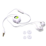 Retractable Earphones 3.5mm Headphones - In-Ear Earbuds - White - Fonus S38
