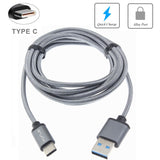 6ft USB-C Cable Charger Cord - Braided - Gray - Fonus K52
