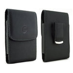 Leather Case Belt Clip Holster - Vertical Cover - LCASE62 - Black - Fonus D92