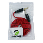3.5mm Audio Cable Aux-in Car Stereo Speaker Cord - Flat - Red - Fonus T36