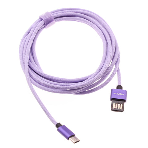10ft USB-C Cable Purple Extra Long Fast Charger Power Cord Type-C - ZDA93