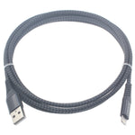Fonus 6ft Long MFI Certified USB to Lightning Cable - Braided - Black - M39 1203-1