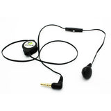 Retractable Mono Earphone 3.5mm Headphone - In-Ear Single Earbud - Black - Fonus J80