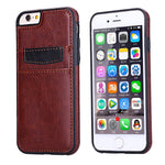 Leather Case Luxury Wallet Cover Credit Card ID Slot Stand - Brown - Selna N17