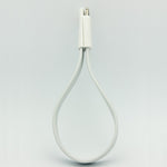 Short USB to Lightning Cable Charger Cord - Flat Magnetic - White - E61