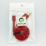 6ft Micro USB Cable Charger Cord - Flat - Red - Fonus B47