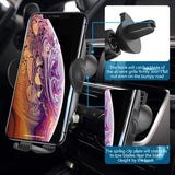 Car Wireless Charger Mount Dashboard Air Vent Holder Fast Charge Auto Sensor Dock - ZDE57