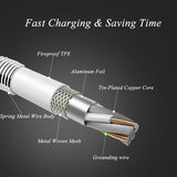 3ft Micro USB Cable Charger Cord - Metal - Black - Fonus E78