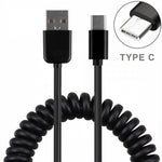 Car Charger 36W Fast 2-Port USB Coiled Cable Type-C Quick Charge - ZDE39