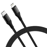 10ft Long USB-C to Lightning Cable Power Cord - TPE - Black - B36
