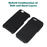 Hybrid Case Dual Layer Armor Bumper Cover - ID Card Slot - Black - Selna N10