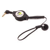Retractable Mono Earphone 3.5mm Headphone - In-Ear Single Earbud - Black - Fonus J80