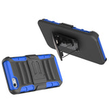 Hybrid Case Rugged Holster Swivel Belt Clip - DropProof - Defender - Blue - Selna N06