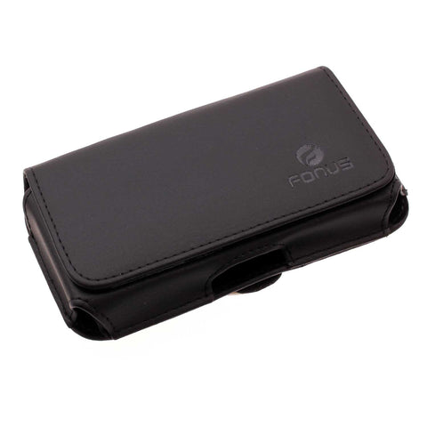 Leather Case Belt Clip Swivel Holster Cover - LCASE23 - Black - Fonus B46