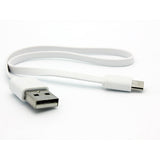 Short Micro USB Cable Charger Cord - Flat - White - Fonus G89