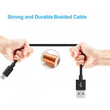 6ft Long USB-C to Lightning Cable Power Cord - TPE - Black - J86