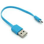 Short Micro USB Cable Charger Cord - TPE - Blue - Fonus E77