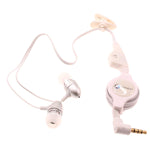 Retractable Earphones 3.5mm Headphones - Metal Earbuds - Silver - Xenda B74