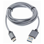 10ft USB-C Cable Charger Cord - Braided - Gray - Fonus D86