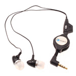 Retractable Earphones 3.5mm Headphones - Metal Earbuds - Black - Xenda C63