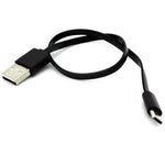Short Micro USB Cable Charger Cord - Flat - Black - Fonus C29