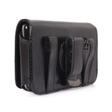 Leather Case Belt Clip Swivel Holster Cover - LCASE18 - Black - Fonus C90