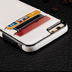 Leather Case Luxury Wallet Cover Credit Card ID Slot Stand - White - Selna N21