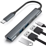 4-in-1 Adapter USB Hub USB-C Charger Port USB Splitter TYPE-C PD Port - ZDY50