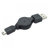 Retractable Mici USB Cable Charger Cord - Black - Fonus S42