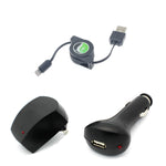 3-in-1 Home Car Charger Set - Retractable USB Cable - Lightning - A21