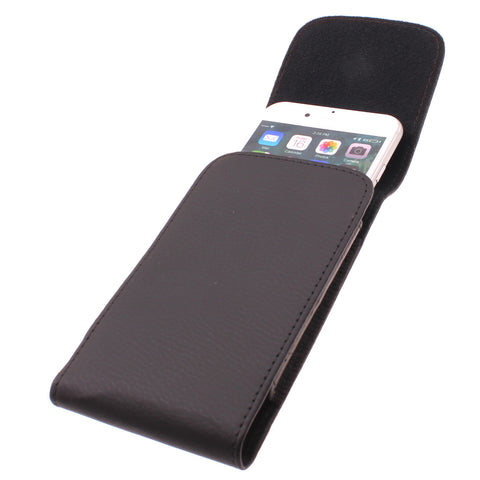 Leather Case Belt Clip Holster - Vertical Cover - LCASE62 - Black - Fonus D92