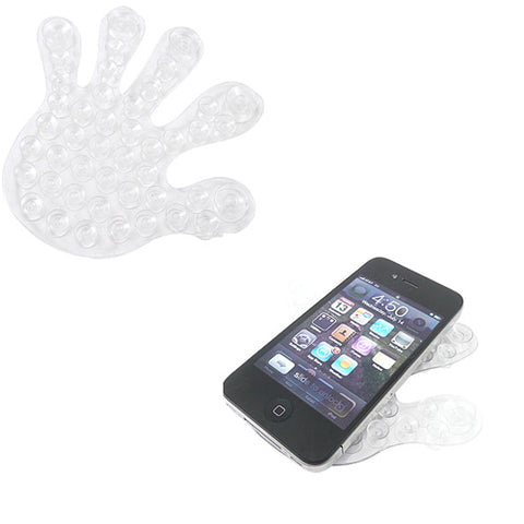 Double Sided Suction Holder - Hand Shaped - Non-Slip - Clear - Z43