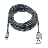 10ft USB to Lightning Cable Power Cord - Braided - Gray - R40