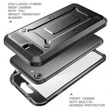Hybrid Case Rugged Holster Swivel Belt Clip - Built-in Screen Protector - Black - Selna L01