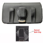 Leather Case Belt Clip Swivel Holster Cover - LCASE23 - Black - Fonus B46