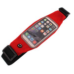 Waist Bag Sports Running Cover - Touch Screen Window - M - Reflective - Red - Fonus E48