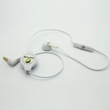 Retractable Mono Earphone 3.5mm Headphone - In-Ear Single Earbud - White - Fonus J79