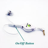 Retractable Mono Earphone 3.5mm Headphone In-Ear Single Earbud - White - Fonus M83