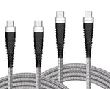 6ft and 10ft Long PD USB-C Cables Fast Charge TYPE-C to TYPE-C Cord Power Wire USB-C to USB-C Data Sync - ZDY67