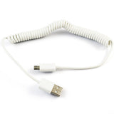 Coiled USB Cable Charger Cord Power Wire Sync White - ZDK34