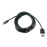 6ft USB-C Cable Charger Cord - Braided - Black - Fonus D08