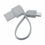 Short Micro USB Charger Cable Power Cord - Flat - Gray - Fonus L94