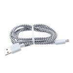 3ft Micro USB Cable Charger Cord - Braided - White - Fonus M15