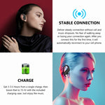 TWS Bluetooth Headphones Wireless Earphones Ear Hook Buds - Black - L95