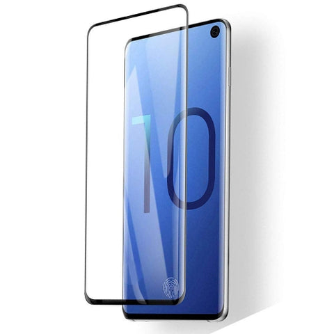 Samsung Galaxy S10 - Tempered Glass Screen Protector - Full Cover Curved - Fingerprint Unlock