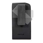 Fonus Black Vertical Leather Case Cover Pouch with Swivel Belt Clip - S5 Size - Black - Fonus C93