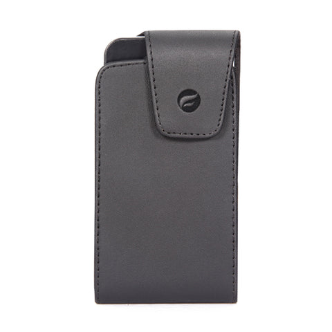 Leather Case Belt Clip Swivel Holster - Vertical Cover - LCASE21 - Black - Fonus D73