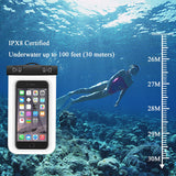 IPX8 Waterproof Case Underwater Transparent Cover - Touch Screen - M - Clear - Fonus A47