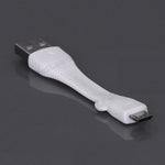 Extra Short Micro USB Cable Charger Cord - Flat - White - Fonus D20