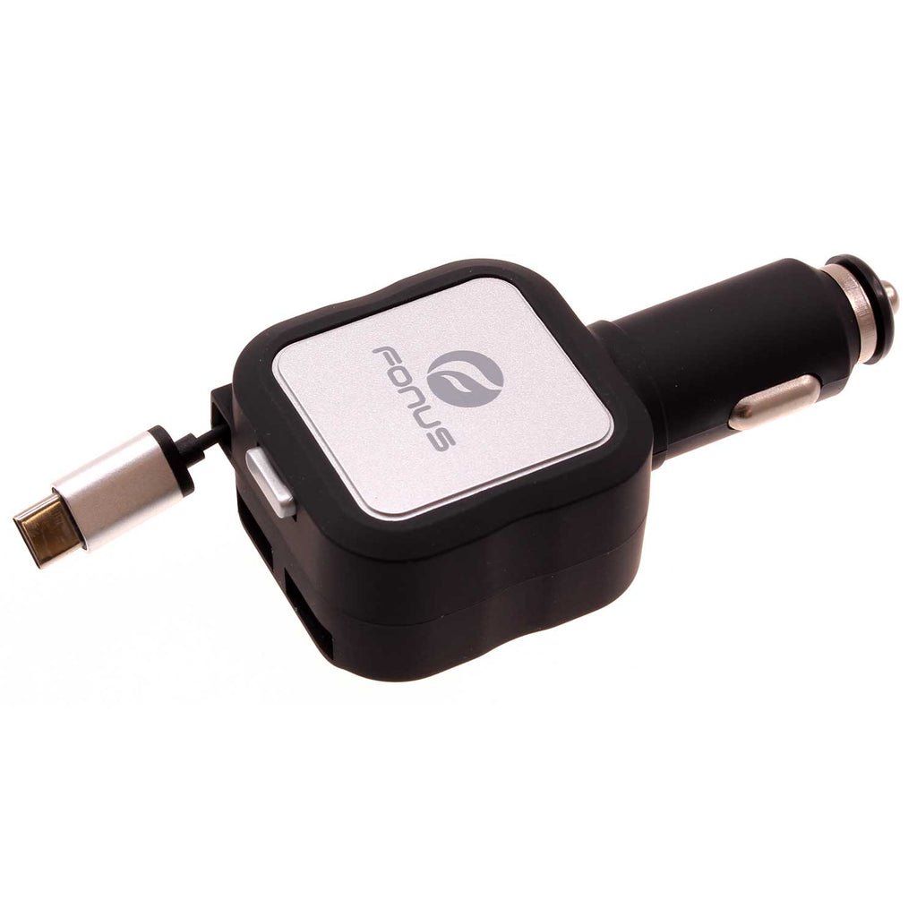  Retractable Car Charger with Dual Type-C